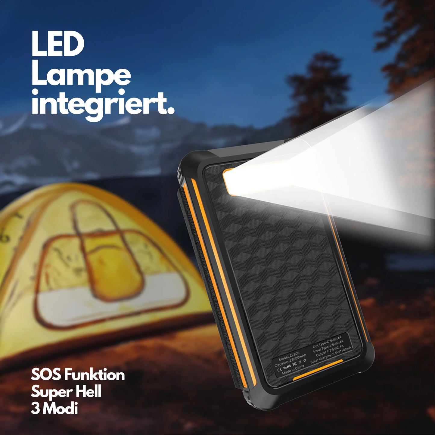 Solar Powerbank Extreme 2.0 - 6 opvouwbare panelen - Winnaar USB-C snellaadtest met 25000mAh