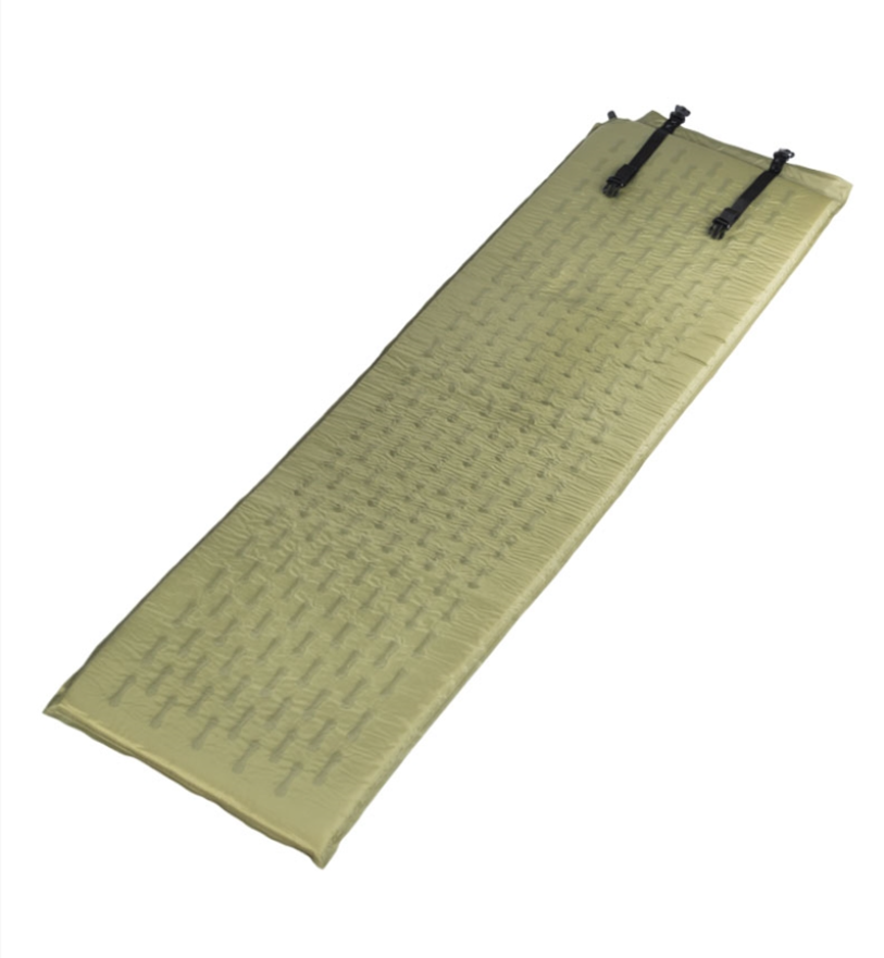 Slaapmat/thermomat wafel zelfopblazend olijf