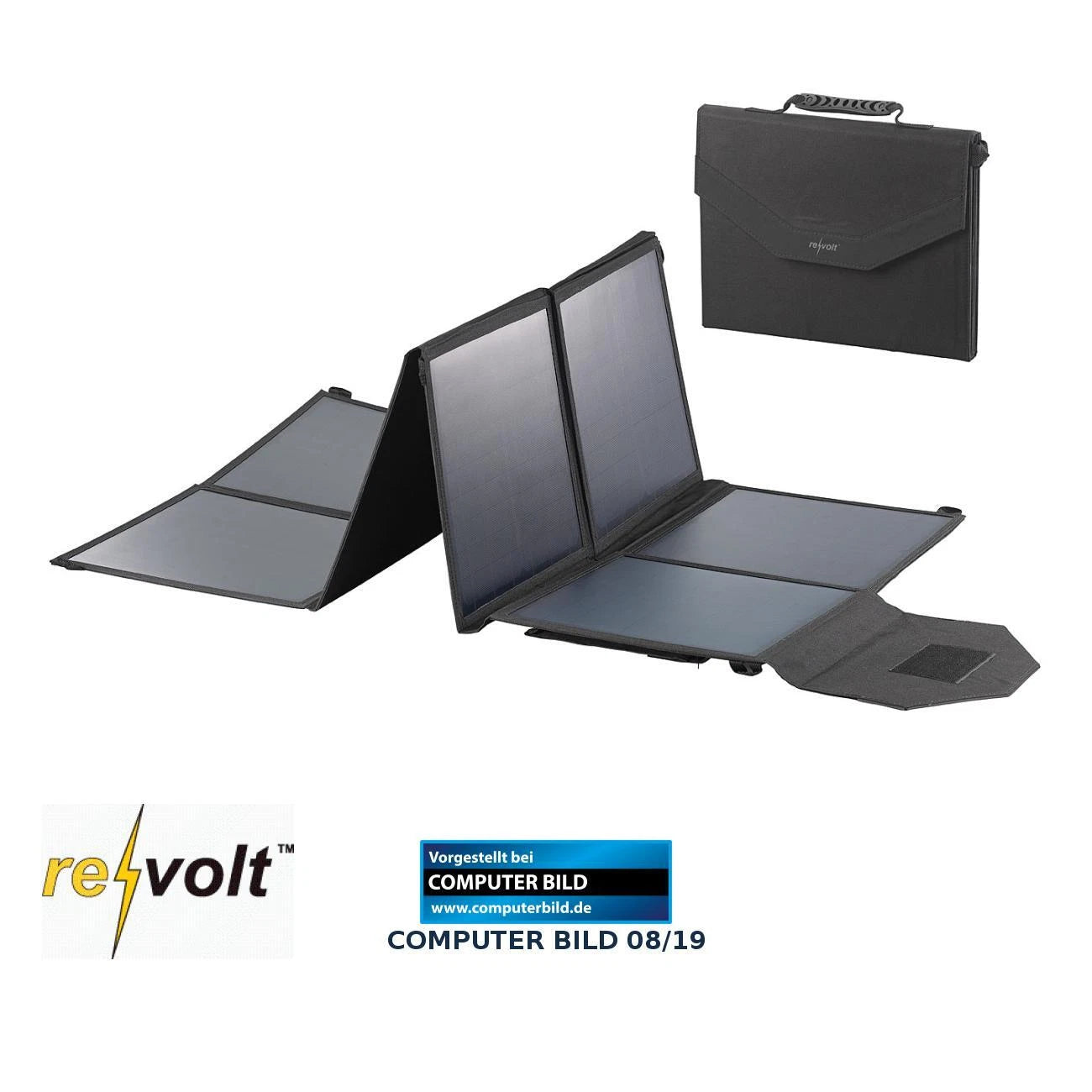 Ausverkauf: revolt Mobiles, faltbares Solarpanel, 8 monokristalline Solarzellen, 100 Watt