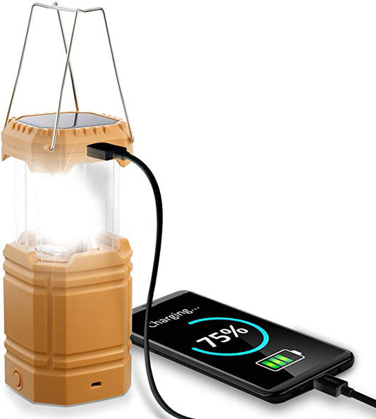 Solar Camping Handkurbel Laterne Schwarz, Tragbare Ultrahelle LED-Taschenlampe mit Akku