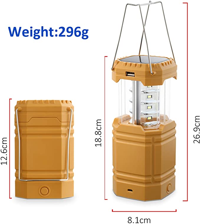 Lanterne solaire à manivelle de camping, lampe de poche LED ultra lumineuse portable, 30 à 35 heures d'autonomie, chargeur USB, banque d'alimentation 3000 mAh, lanterne électronique extérieure, lecture de randonnée, urgence