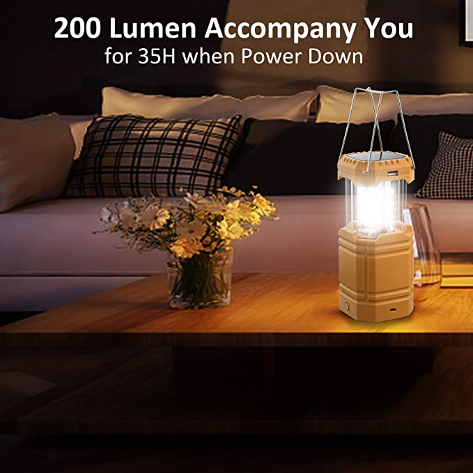 Lanterne solaire à manivelle de camping, lampe de poche LED ultra lumineuse portable, 30 à 35 heures d'autonomie, chargeur USB, banque d'alimentation 3000 mAh, lanterne électronique extérieure, lecture de randonnée, urgence
