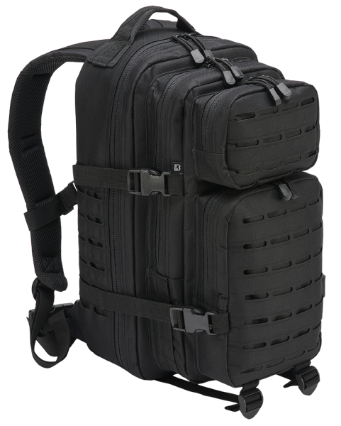 Rugzak Molle US Combat Backpack Zwart Tactische Lasercut PATCH medium