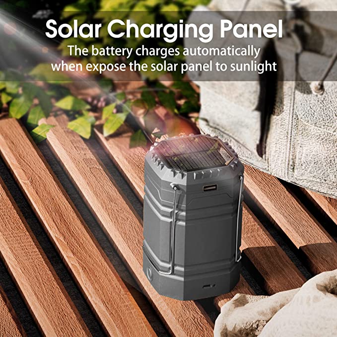 Lanterne solaire à manivelle de camping, lampe de poche LED ultra lumineuse portable, 30 à 35 heures d'autonomie, chargeur USB, banque d'alimentation 3000 mAh, lanterne électronique extérieure, lecture de randonnée, urgence