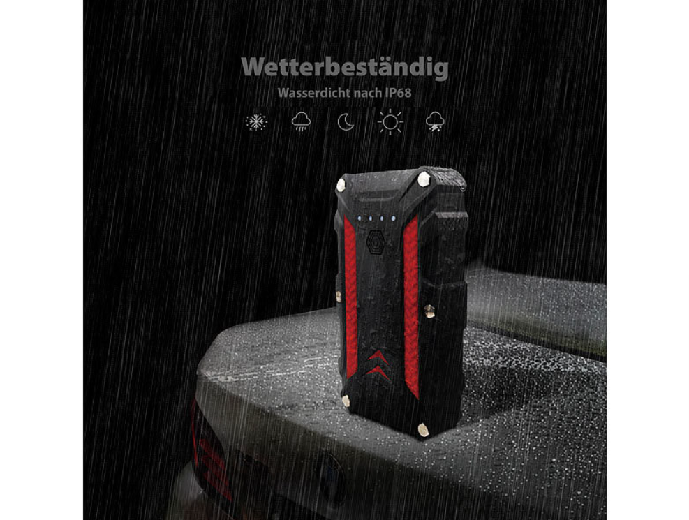 2 in 1: powerbank en auto-jumpstarter - 12 Ah - 1.200 A - krachtcentrale - noodstroom - noodstarter - autostarter - auto-jumpstarter - jumpstarter - noodjumpstarter - Autostark - noodstroomvoorziening
