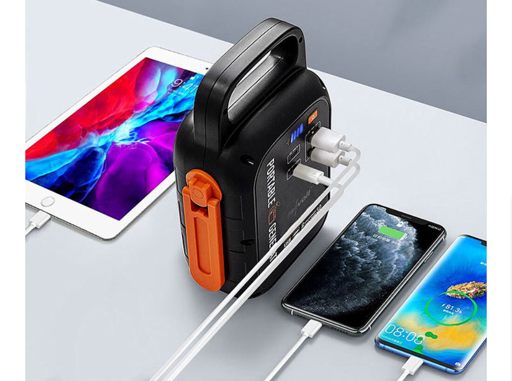 Slingerpowerbank en zaklamp - noodstroomvoorziening - dynamokrachtcentrale - 18 W - 22,5 Ah - snelladen - stroomafgifte - noodstroombank - noodverlichting/noodlamp - noodstroomvoorziening/stroomvoorziening