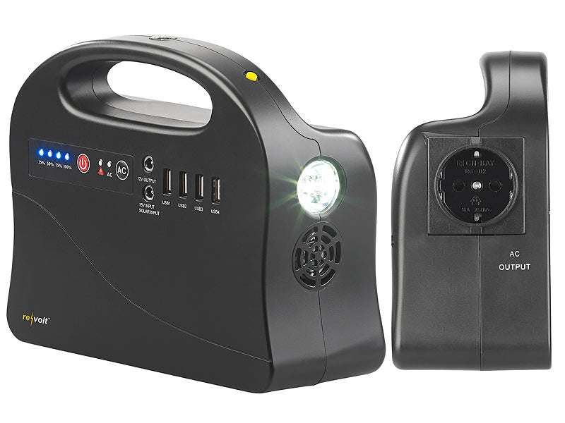 Banque d'alimentation de secours de qualité supérieure avec grands panneaux solaires 30000 mAh et centrale électrique de 120 watts avec prise