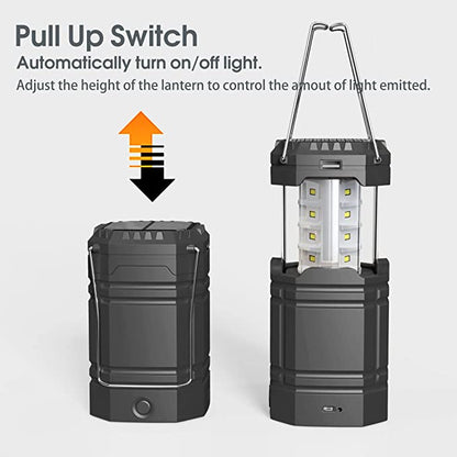 Solar Camping Handkurbel Laterne, Tragbare Ultrahelle LED-Taschenlampe mit Akku