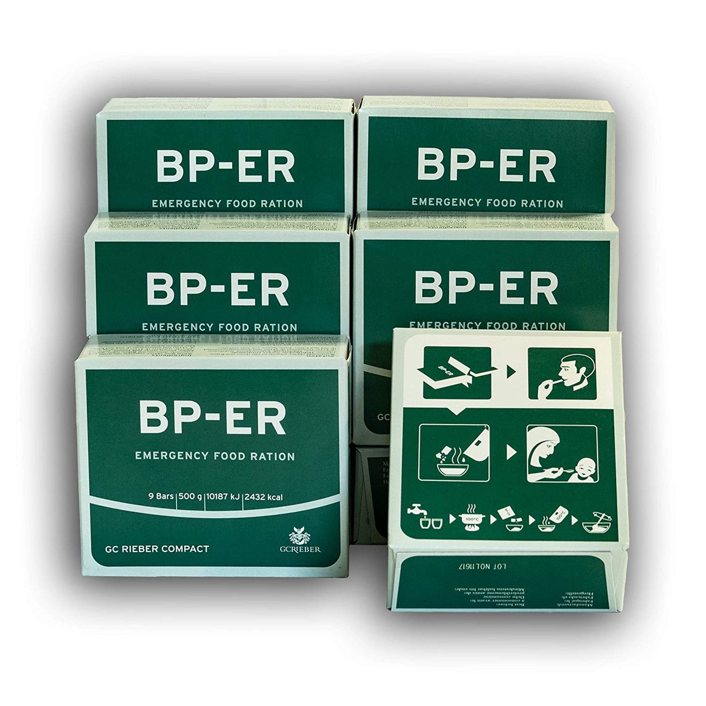 Noodrantsoen BP-ER 7 dagen ca. 17500 kcal - compact, duurzaam, licht noodvoedsel BP-ER