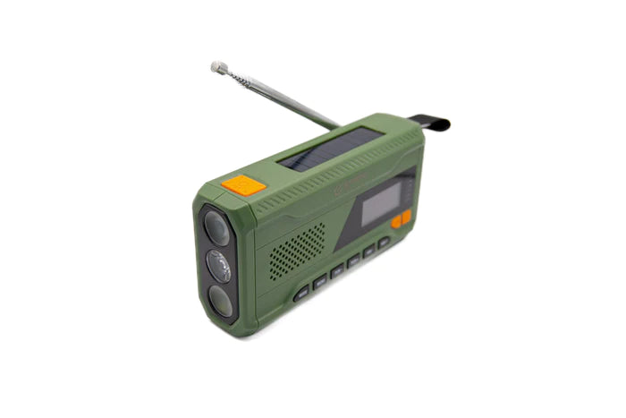 Mini radio d'urgence ACE avec DAB+, manivelle et énergie solaire, batterie externe, lampe de poche et connexion USB-C