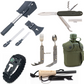 Outdoor cadeauset voor heren, groot: Firesteel, 6-1 multitool, zakmes en noodarmband, waterfles