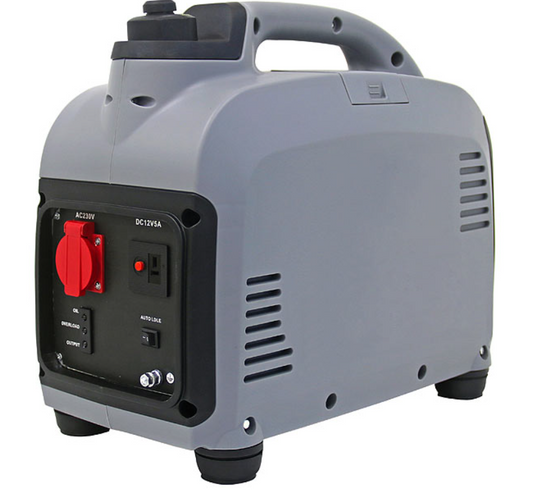 Noodgenerator op benzine met 230V apparaataansluiting - 1000W maximale belasting - stroomgenerator met 4-taktmotor