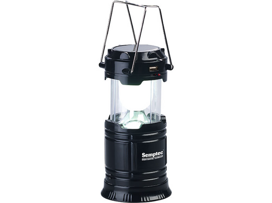 Lampe 3 en 1 - lampe de secours - lampe solaire/LED - 80 lumens - lanterne de camping - source d'alimentation de secours - lampe avec fonction de banque d'alimentation - alimentation de secours - chargeur de secours