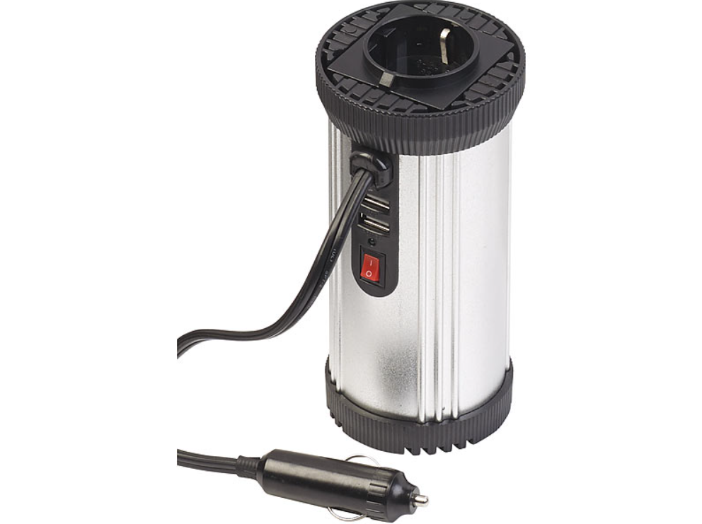 Stromumwandler - 12 Volt in 230 Volt - mobile Steckdose - Notstrom - 300 Watt - 230 V-Steckdose - Notstromversorgung - Autosteckdose - Strom vervielfachen - Notstrom für unterwegs