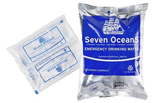 Nourriture d'urgence BP ER 24x500g avec eau d'urgence Seven Oceans