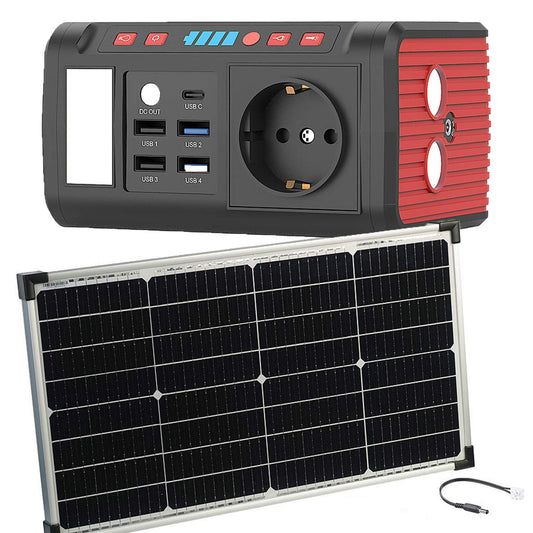 Zonnepaneel met powerbank voor laptops en andere apparaten, stroomgenerator, zonne-powerbank